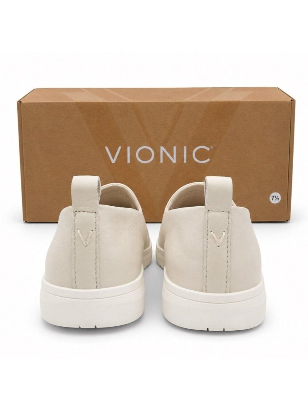 VIONIC Uptown Willa Cream Leather Slip On Sneakers Womens 6.5 M Arch Support - Picture 8 of 12
